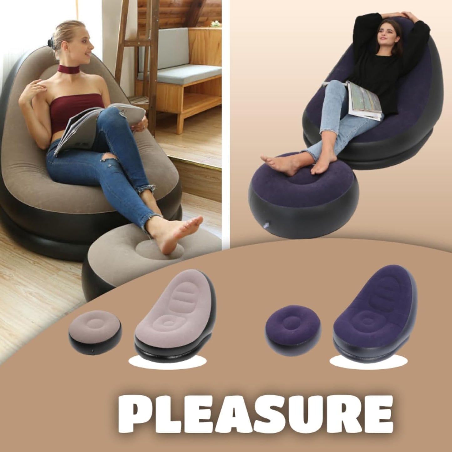 Sofa Inflable + Ottoman