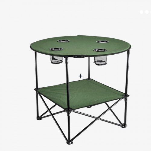 MESA DE CAMPING / PLAYERA PORTÁTIL CON 4 PORTA VASOS